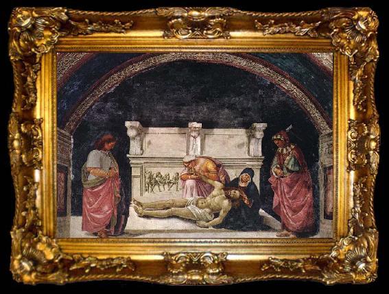 framed  Luca Signorelli Lamentation over the Dead Christ with Sts Parenzo and Faustino, ta009-2